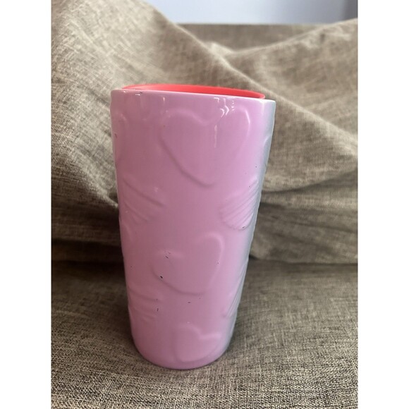 Starbucks Ceramic Tumbler With Lid Multi Color Hearts 12 oz 2023 - Picture 3 of 7